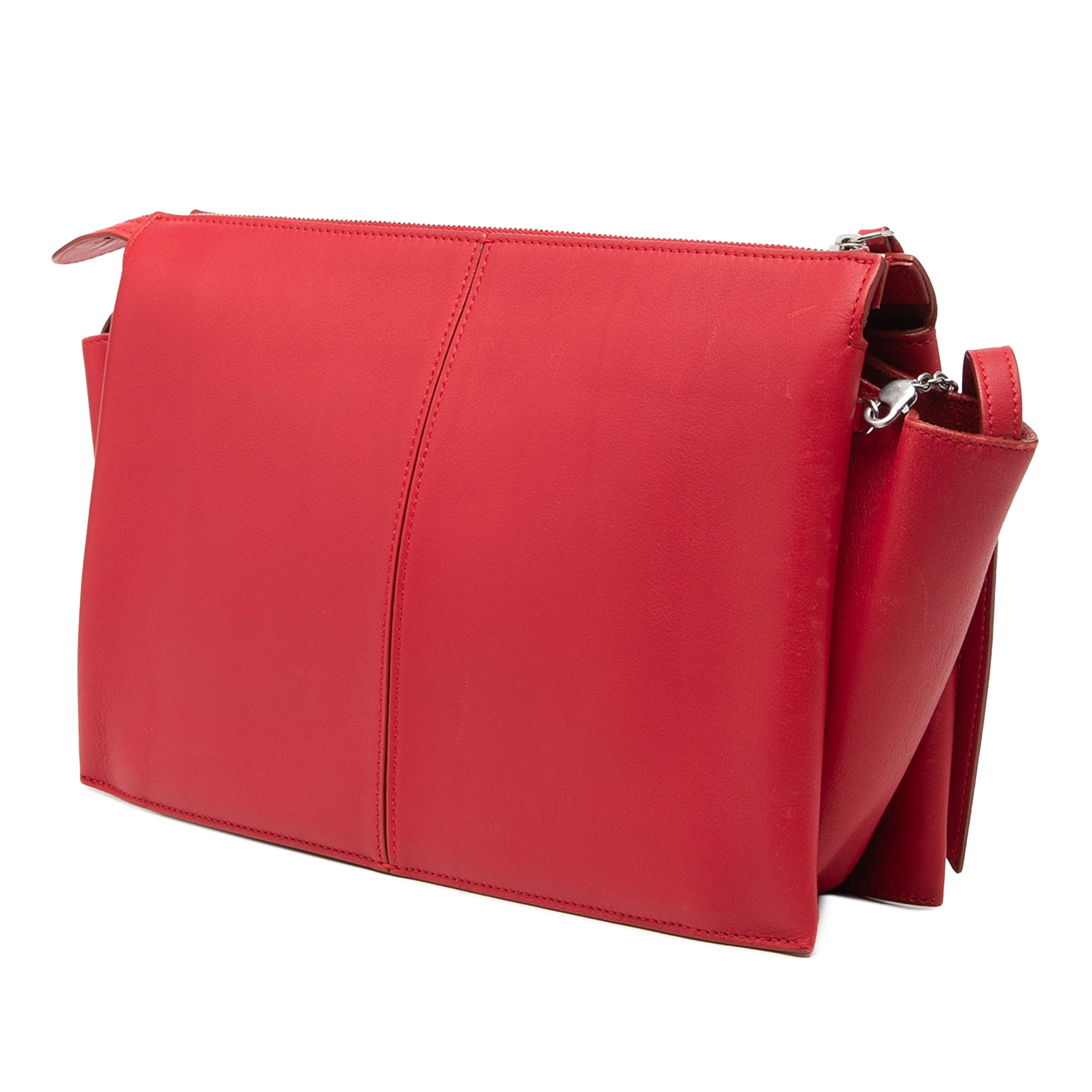Trifold Leather Clutch On Chain - Image 2