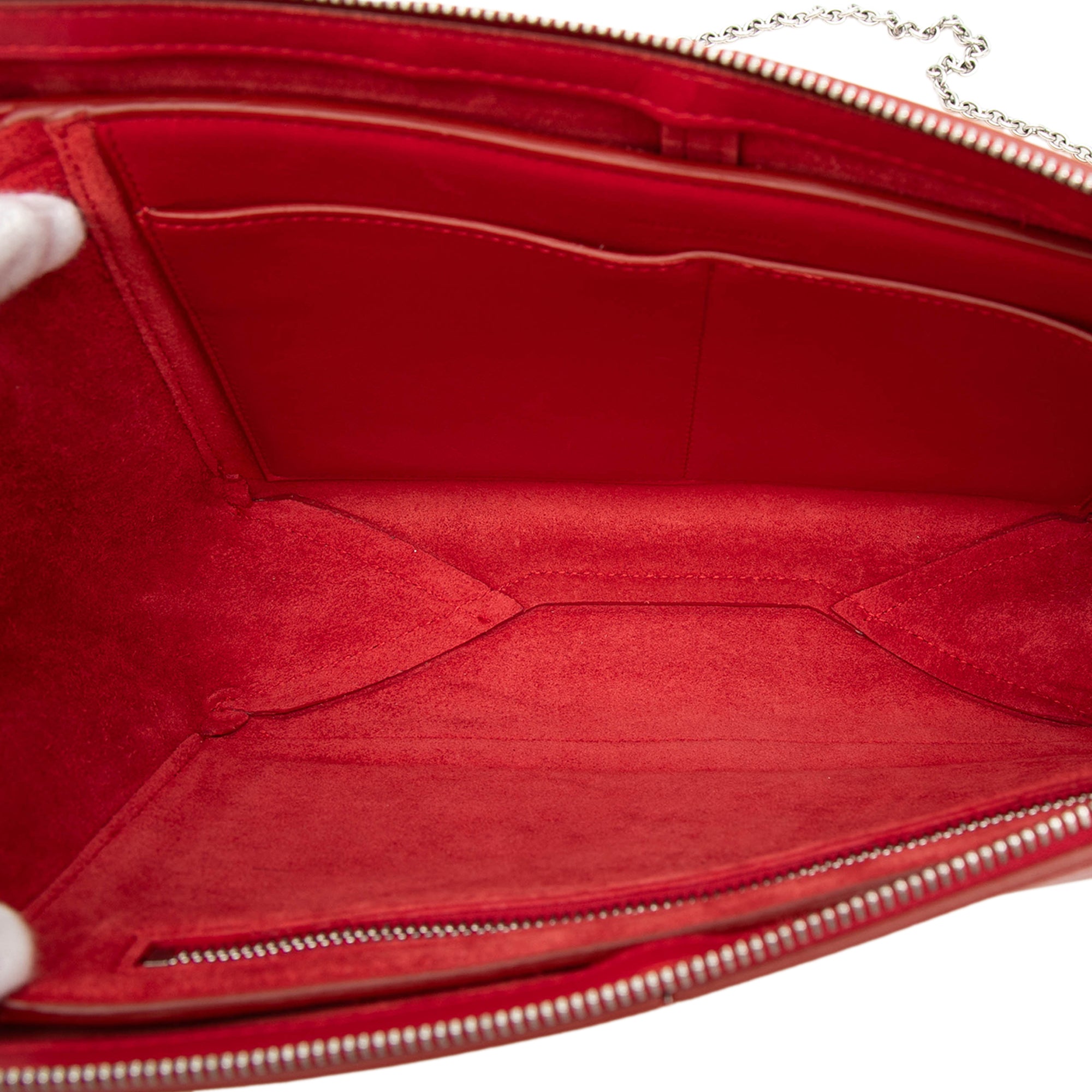 Trifold Leather Clutch On Chain - Image 4