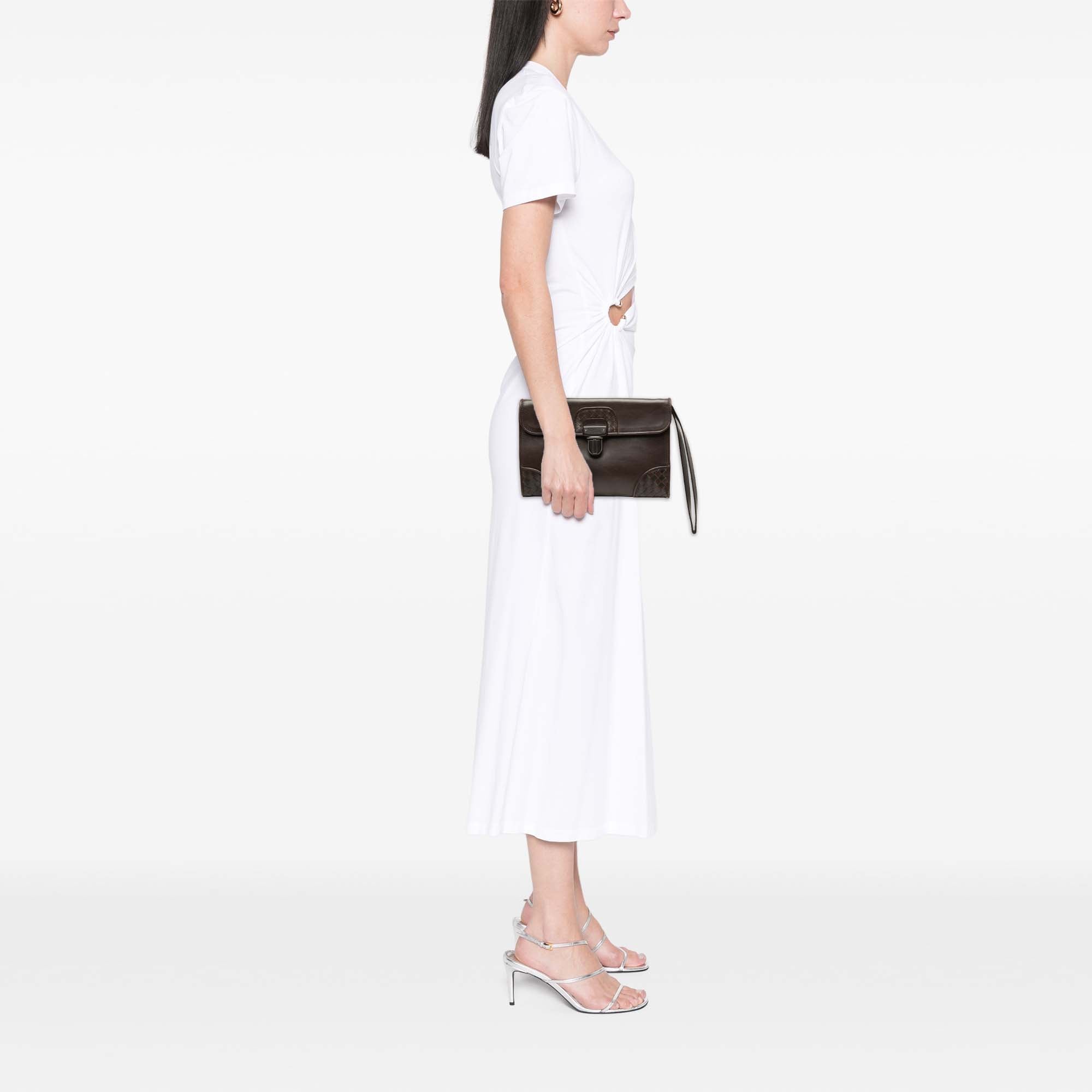 Intrecciato Trimmed Leather Clutch - Image 7