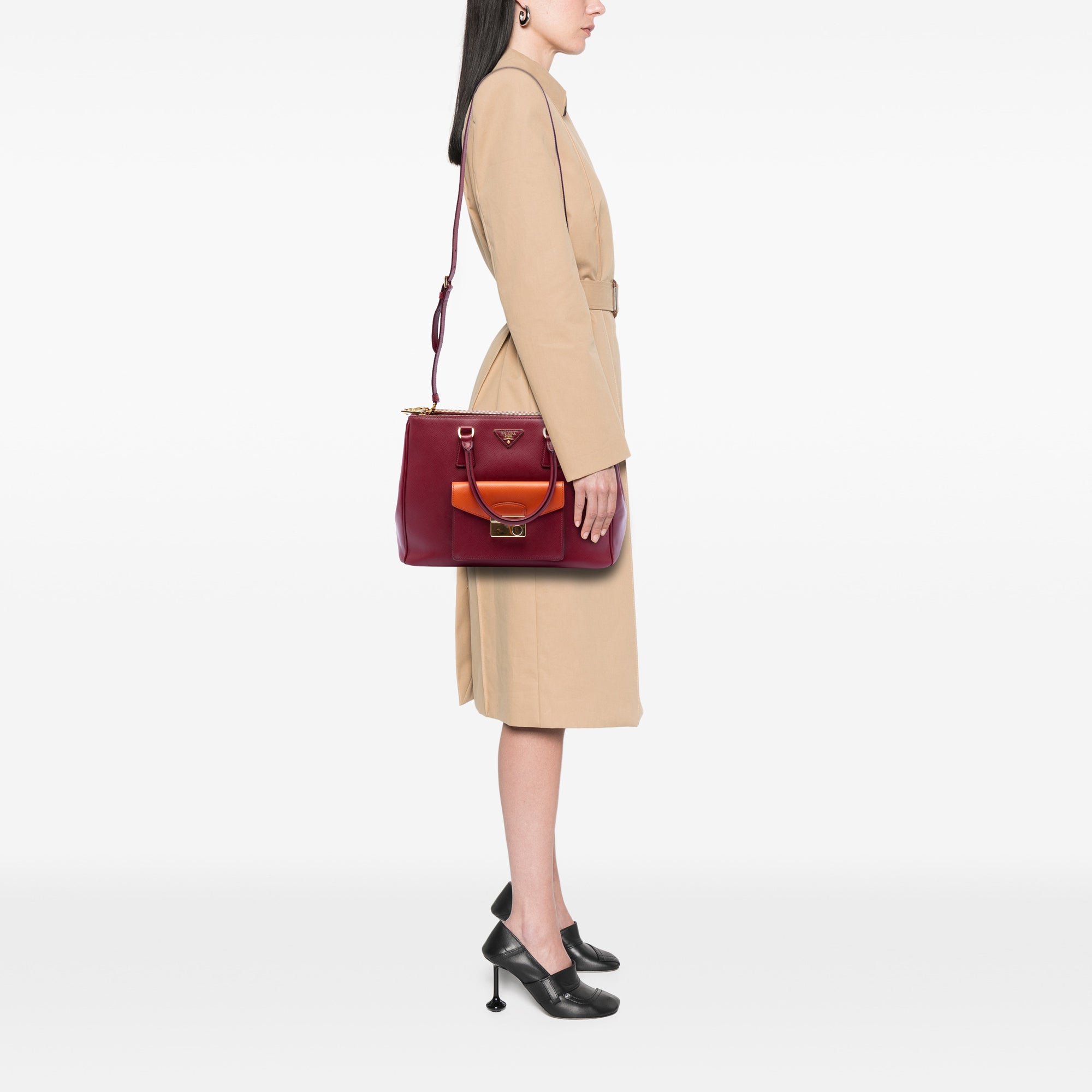 Saffiano Lux Galleria Double Zip Front Pocket Satchel - Image 7
