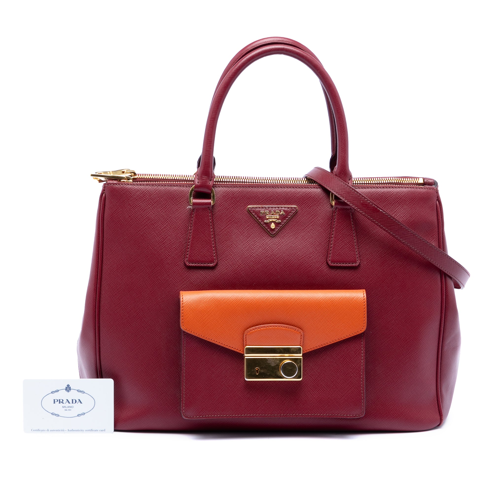 Saffiano Lux Galleria Double Zip Front Pocket Satchel - Image 8