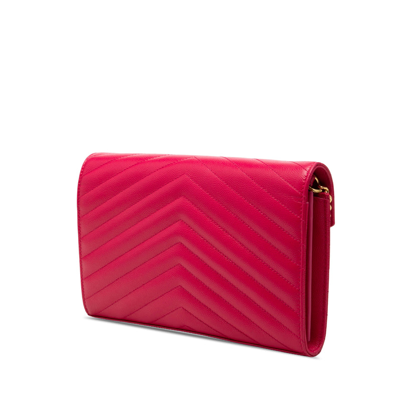 Grain De Poudre Chevron Monogram Envelope Chain Wallet - Image 2