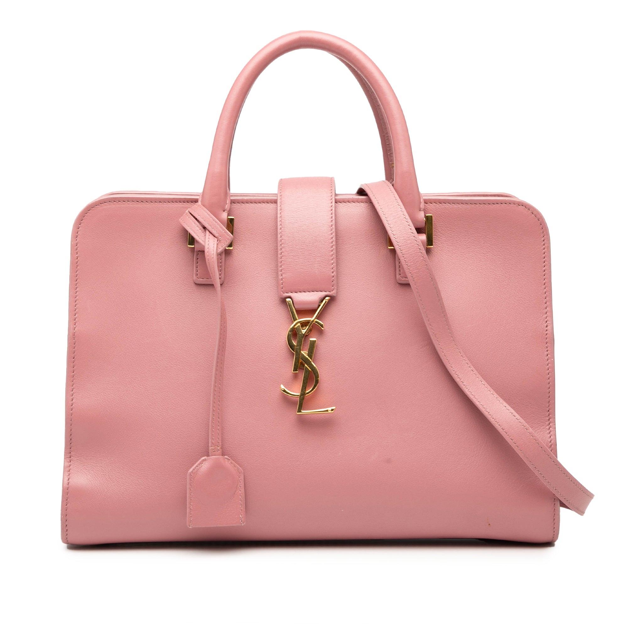 Small Leather Monogram Cabas Satchel - Image 1