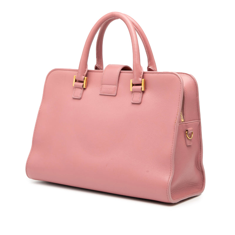 Small Leather Monogram Cabas Satchel - Image 2