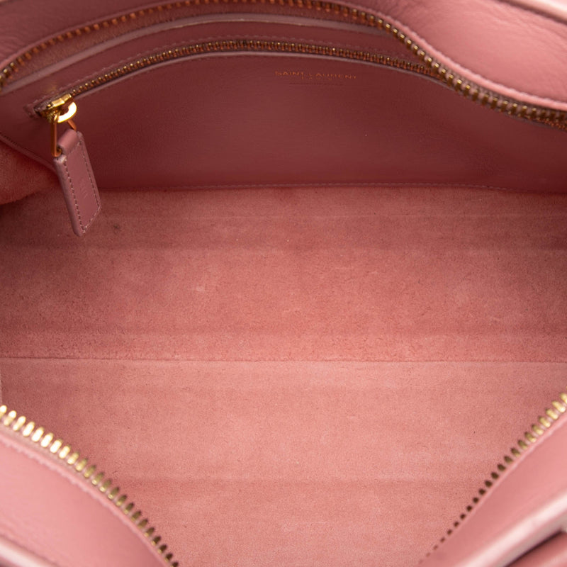 Small Leather Monogram Cabas Satchel - Image 4