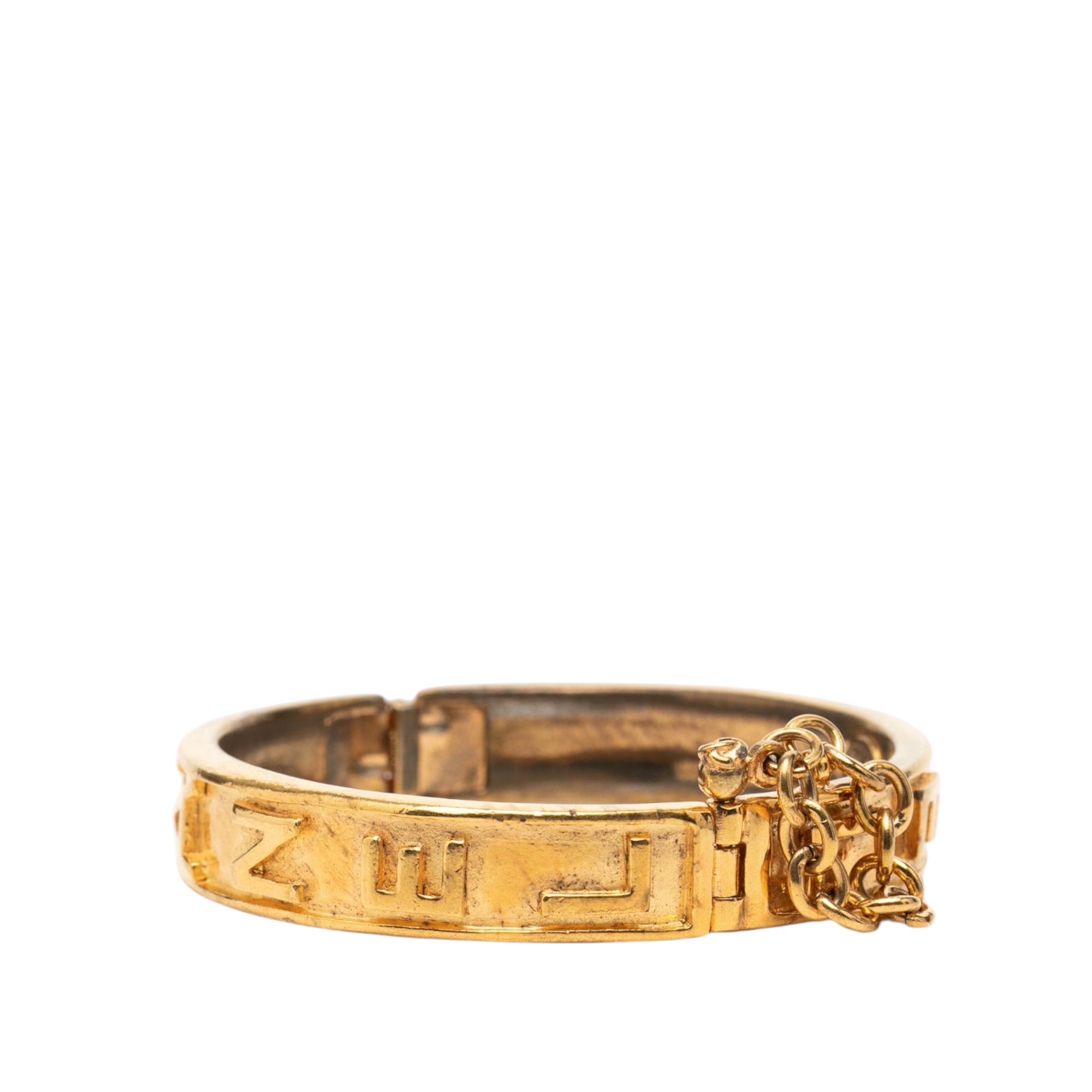 Gold Plated Logo Bangle Bracelet - Image 2