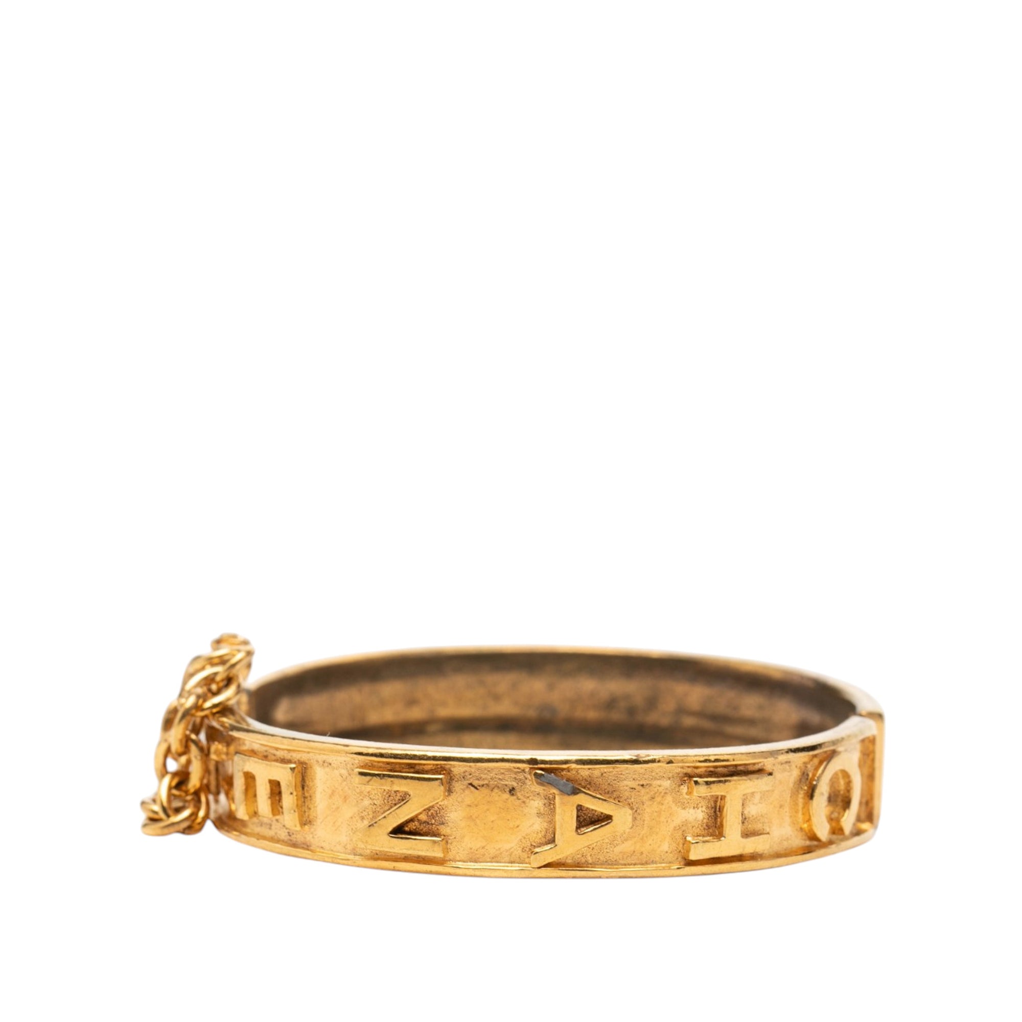 Gold Plated Logo Bangle Bracelet - Image 3