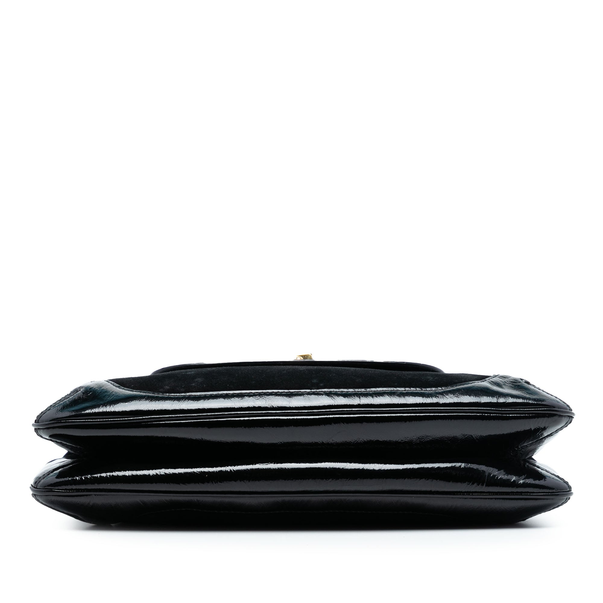 Suede and Patent Peggy Bamboo Top Handle Bag - Image 3