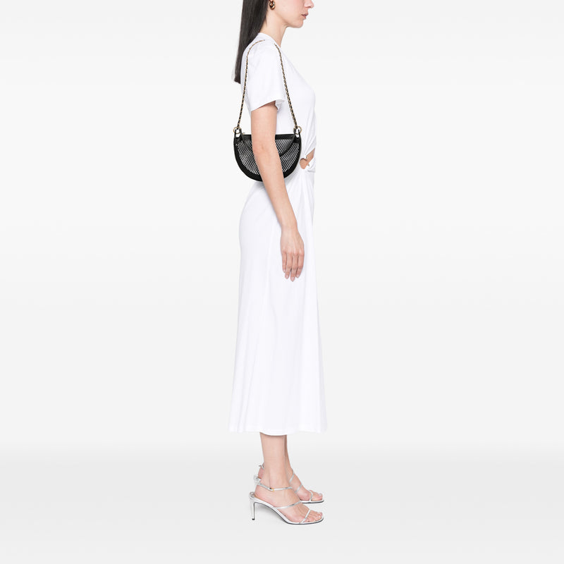 CC Mesh and Quilted Shiny Lambskin Chain Hobo - Image 6