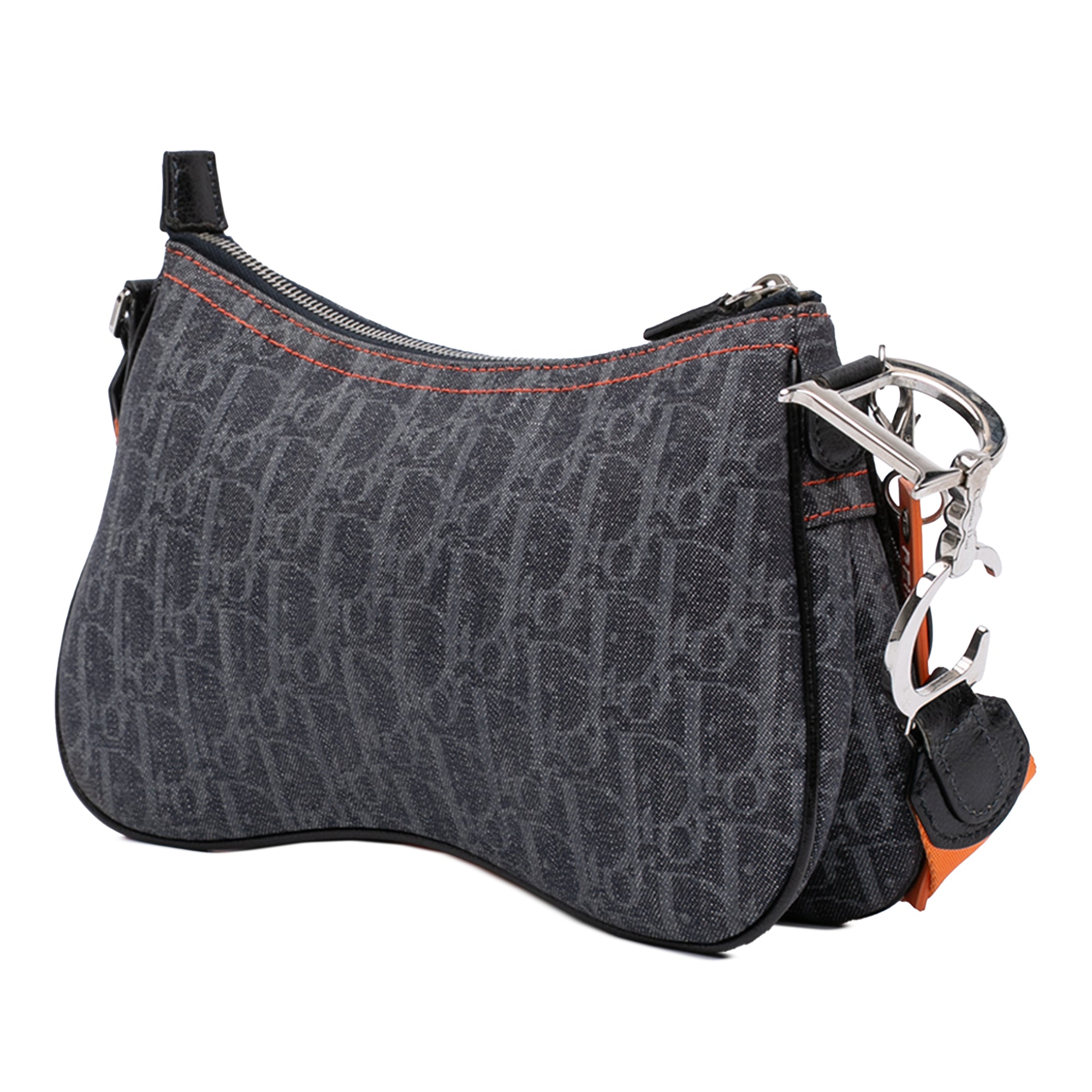 Oblique Denim Flight Double Saddle Crossbody - Image 2