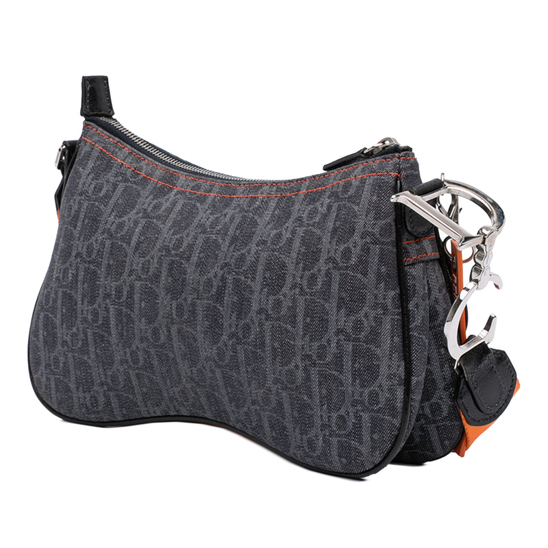 Oblique Denim Flight Double Saddle Crossbody - Image 2