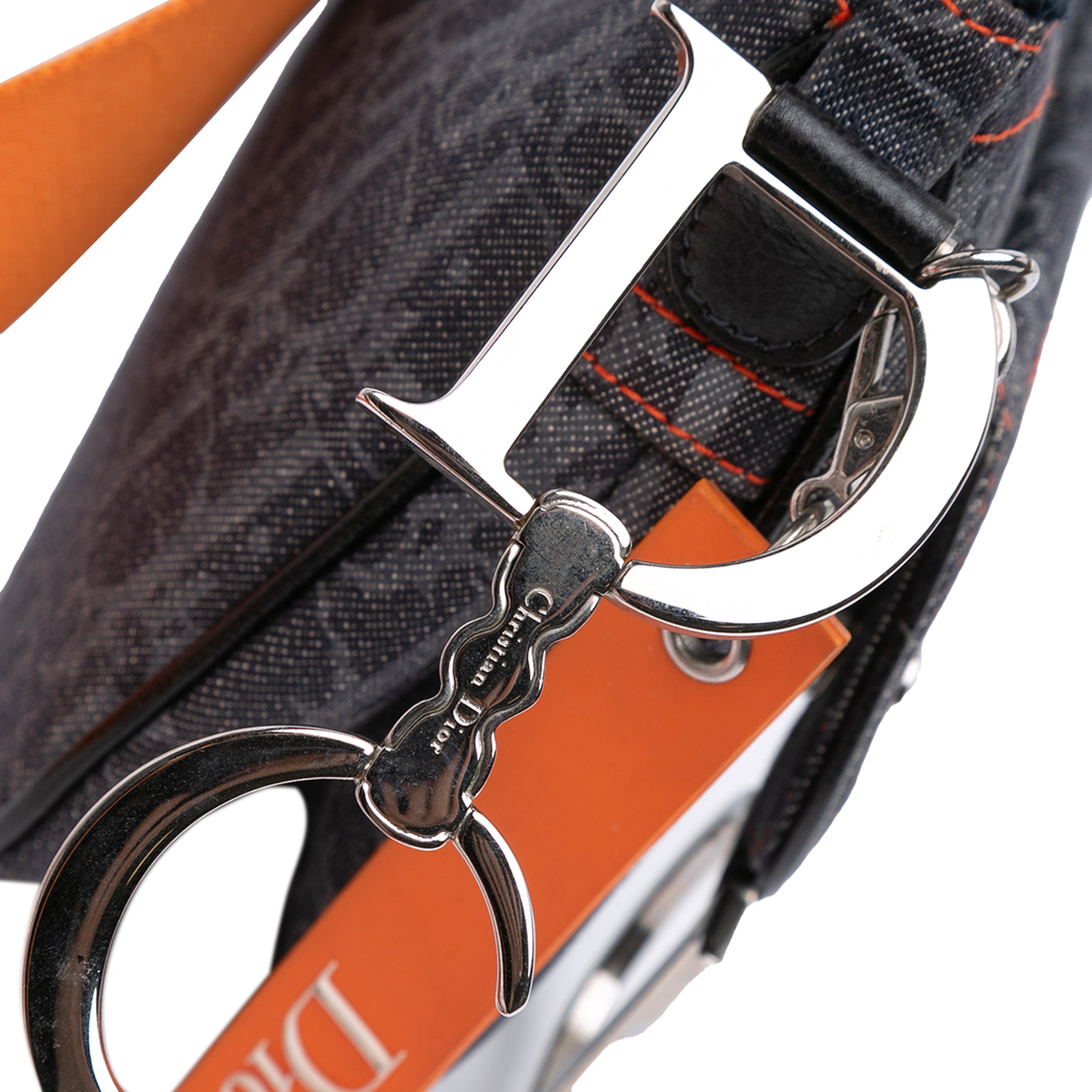 Oblique Denim Flight Double Saddle Crossbody - Image 7