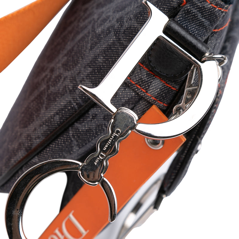 Oblique Denim Flight Double Saddle Crossbody - Image 7