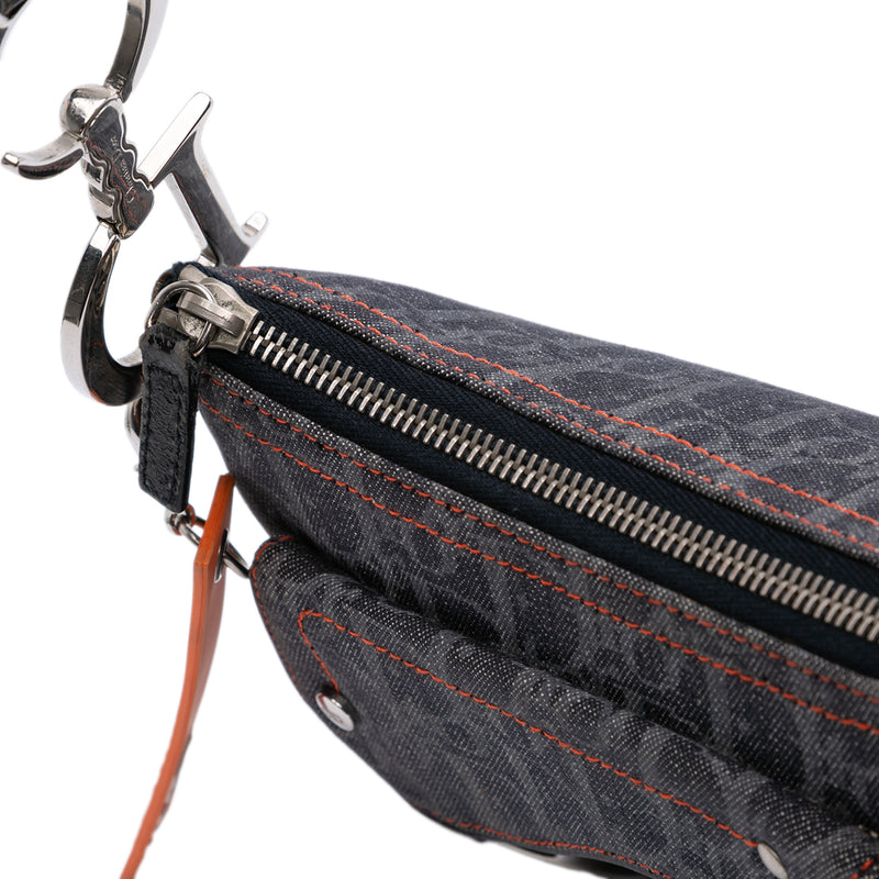 Oblique Denim Flight Double Saddle Crossbody - Image 8