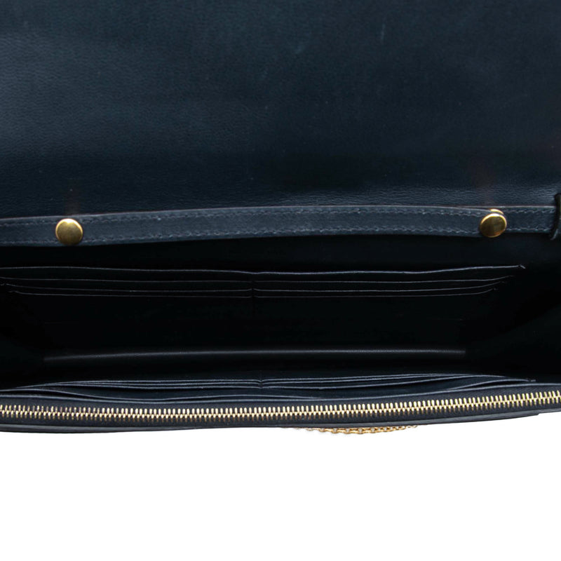 Large Tricolor Leather Pocket Envelope Flap on Chain - Image 4