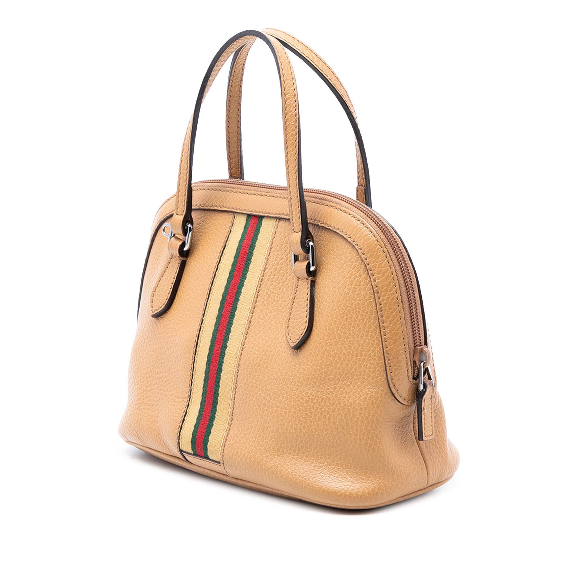 Mini Leather Web Dome Satchel - Image 2