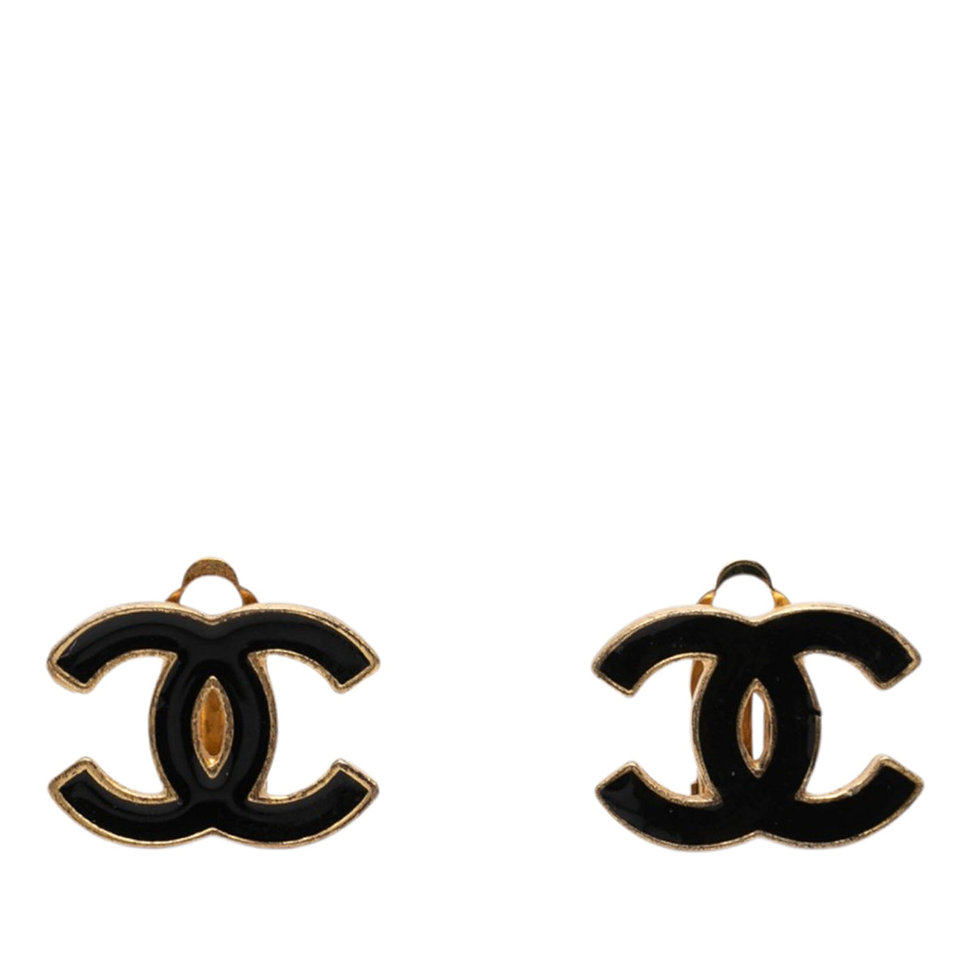 CC Enamel and Gold Plated Clip On Earrings - Image 1