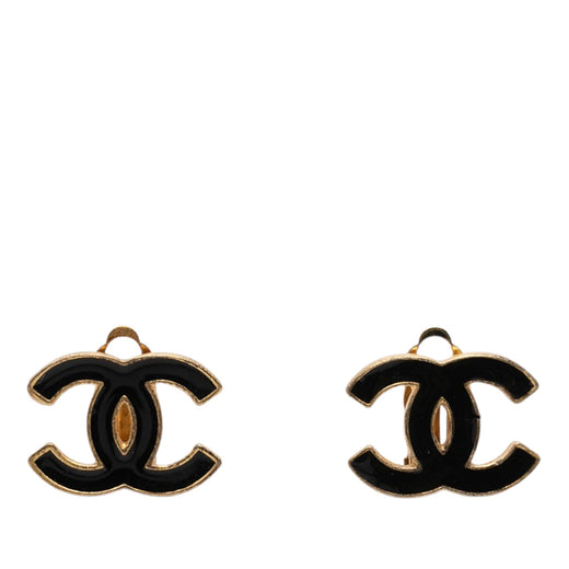 CC Enamel and Gold Plated Clip On Earrings - Image 1