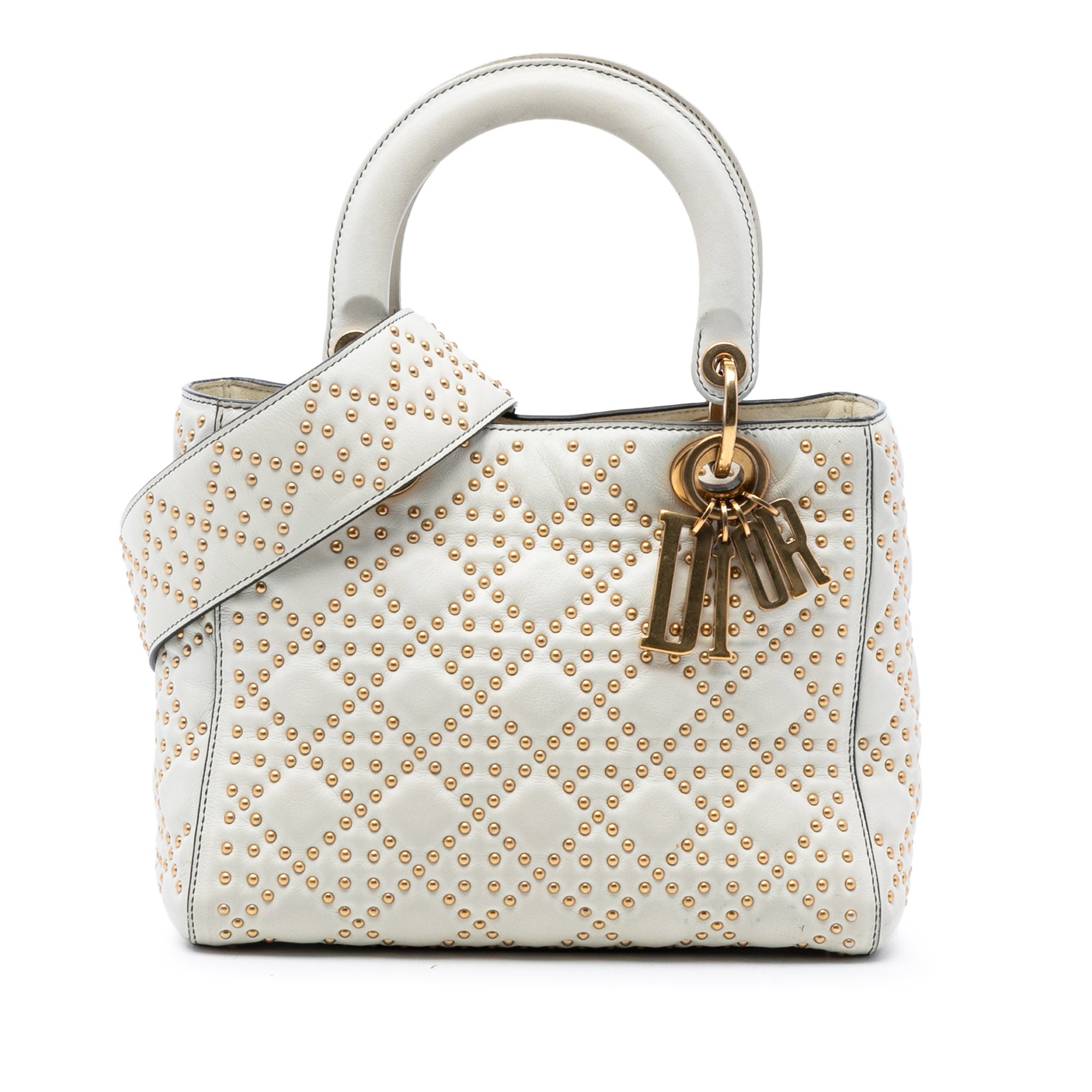 Medium Lambskin Cannage Studded Supple Lady Dior - Image 1