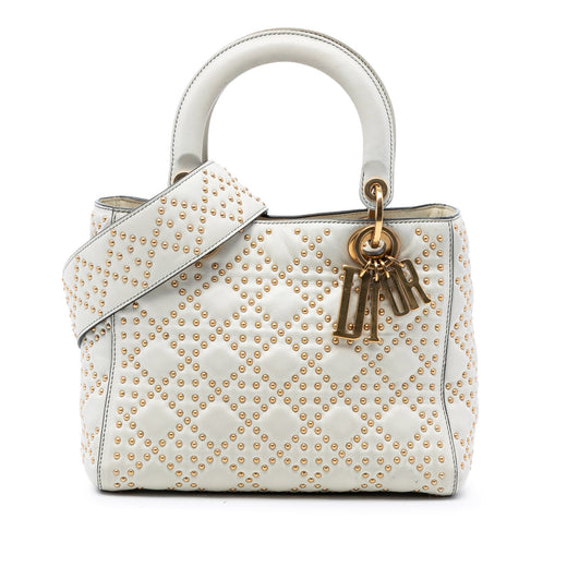 Medium Lambskin Cannage Studded Supple Lady Dior - Image 1