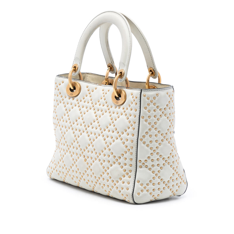 Medium Lambskin Cannage Studded Supple Lady Dior - Image 2
