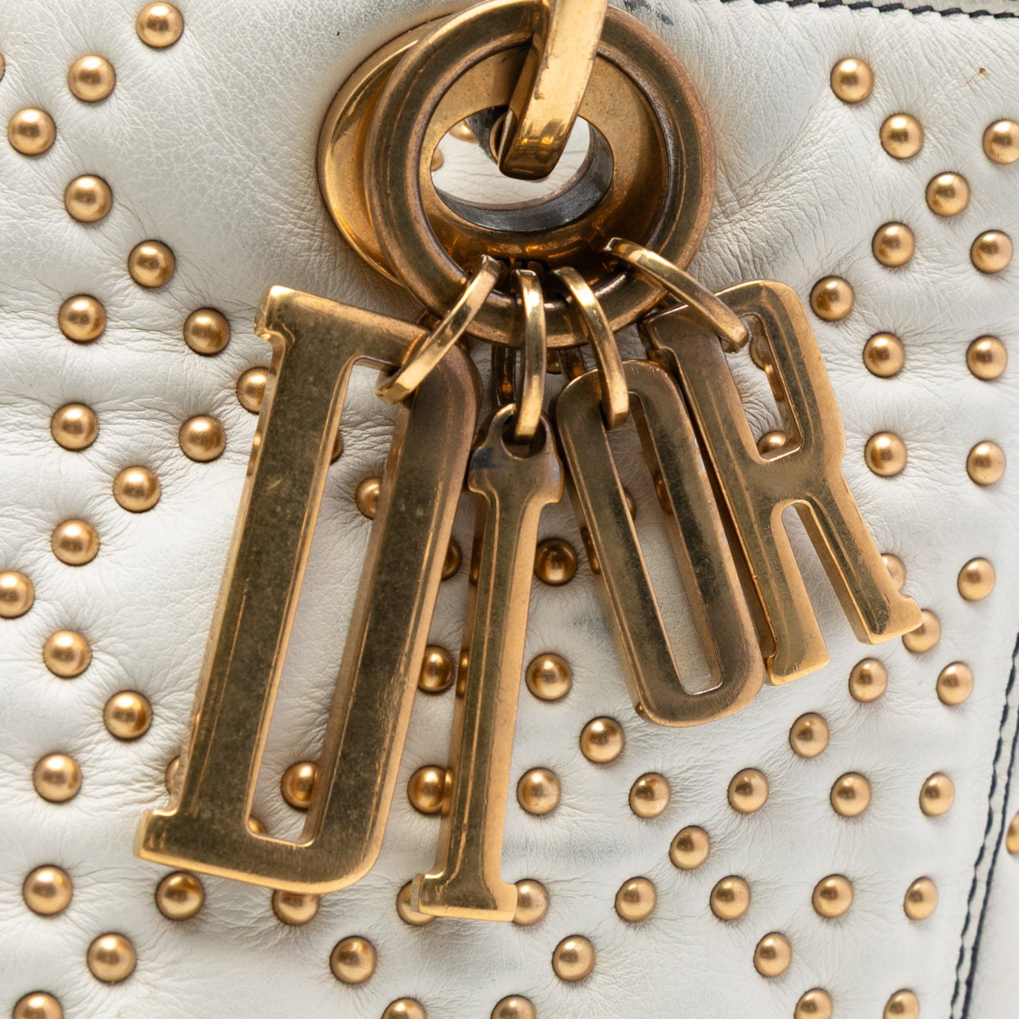Medium Lambskin Cannage Studded Supple Lady Dior - Image 6