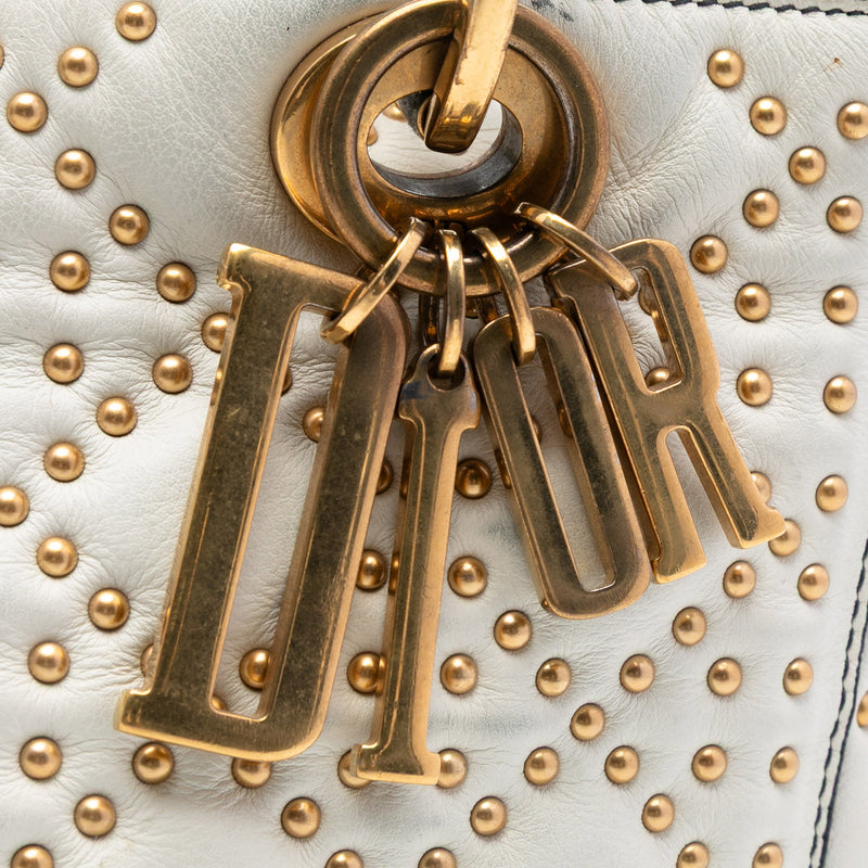 Medium Lambskin Cannage Studded Supple Lady Dior - Image 6