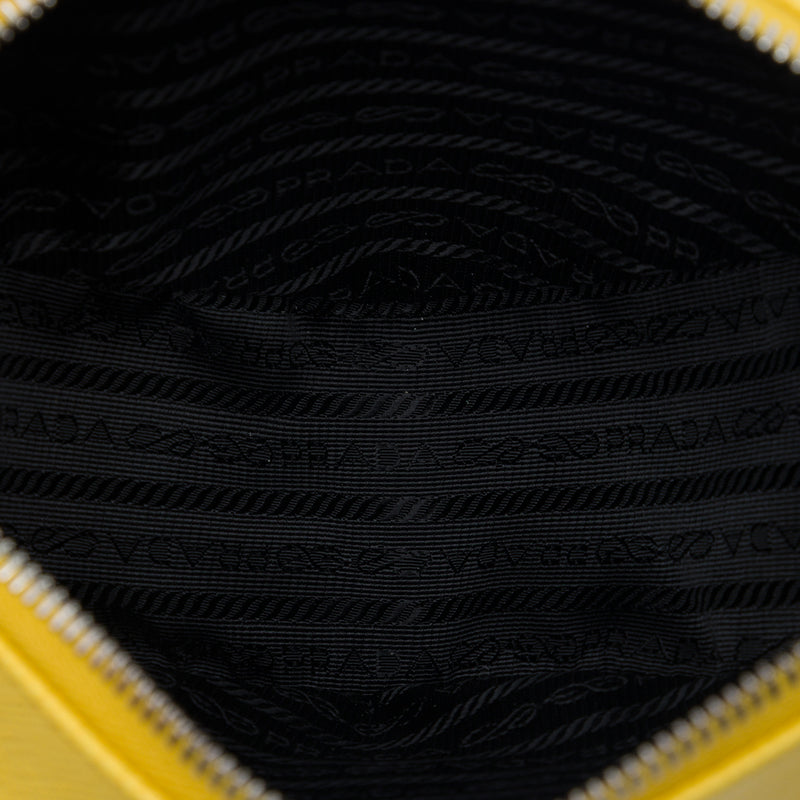 Saffiano Logo Embossed Triangle Wristlet Pouch - Image 4