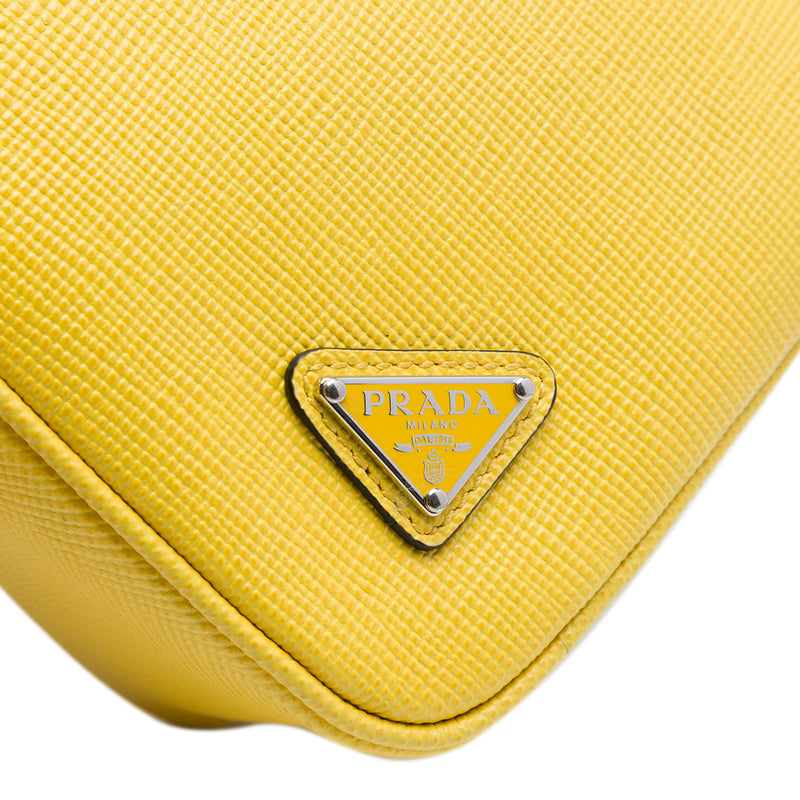 Saffiano Logo Embossed Triangle Wristlet Pouch - Image 5