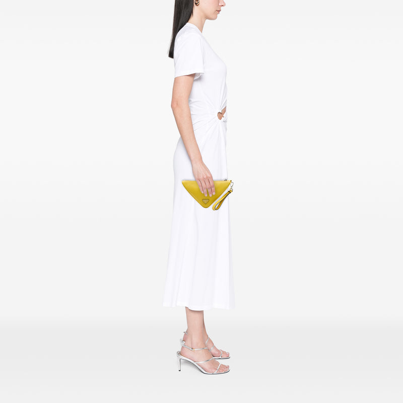 Saffiano Logo Embossed Triangle Wristlet Pouch - Image 6