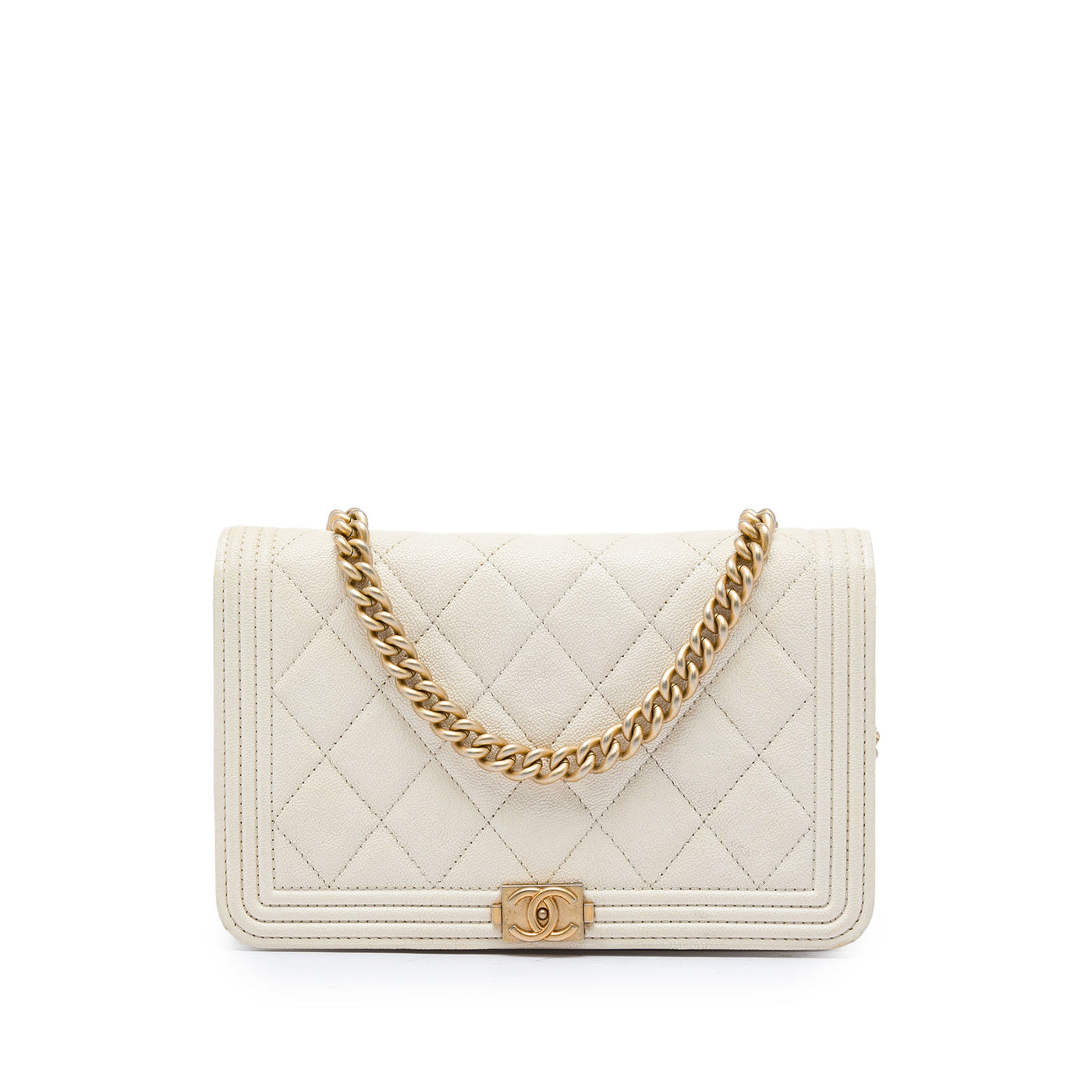 Quilted Caviar Boy Wallet on Chain - Image 1