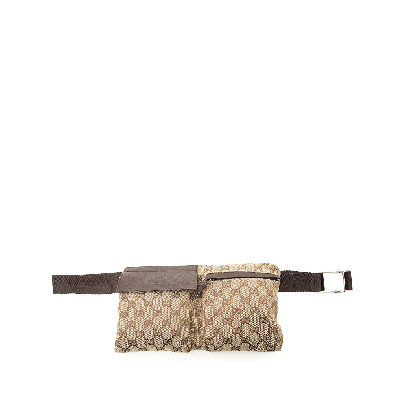 GG Canvas Double Pocket Belt Bag - Image 1