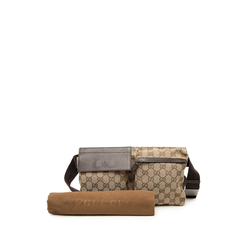 GG Canvas Double Pocket Belt Bag - Image 7