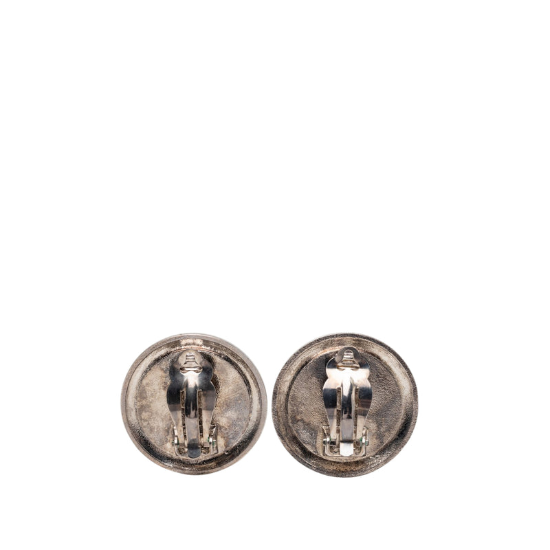 CC Two Tone Brass Enamel Clip On Earrings - Image 2