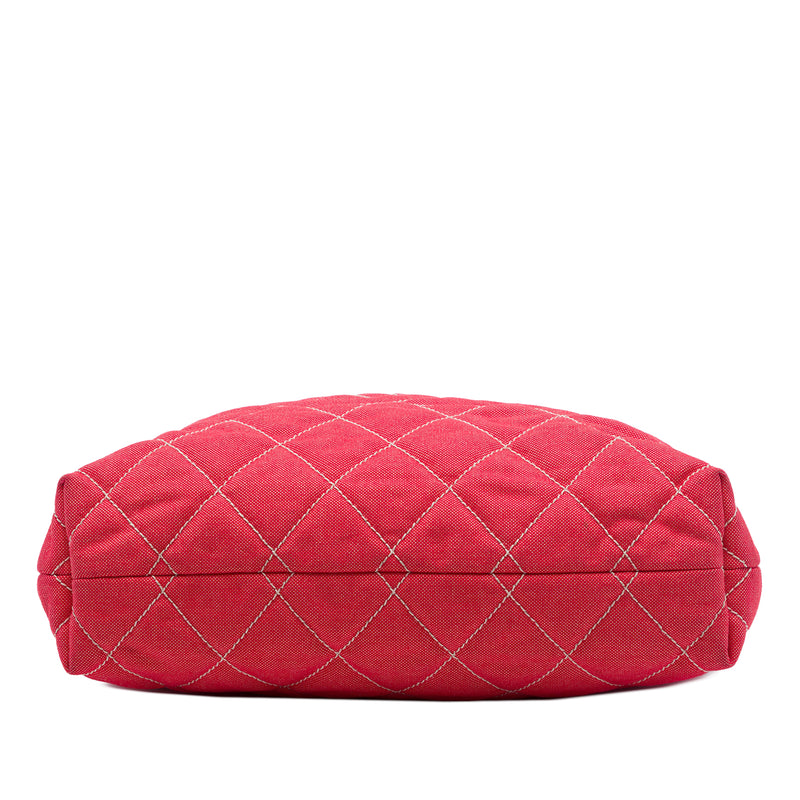 CC Quilted Denim Grosgrain Drawstring Tote - Image 3