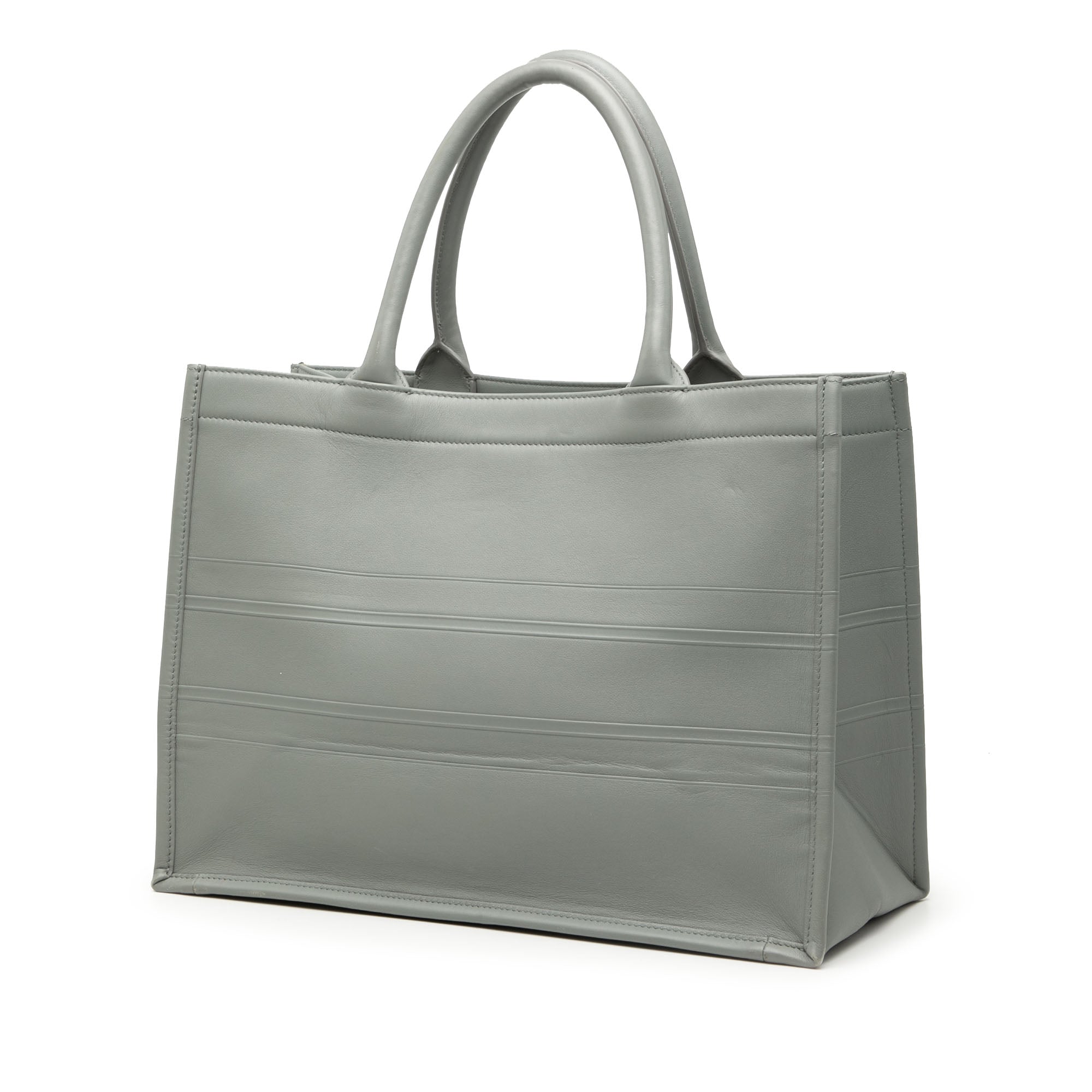 Medium Embossed Leather Book Tote - Image 2