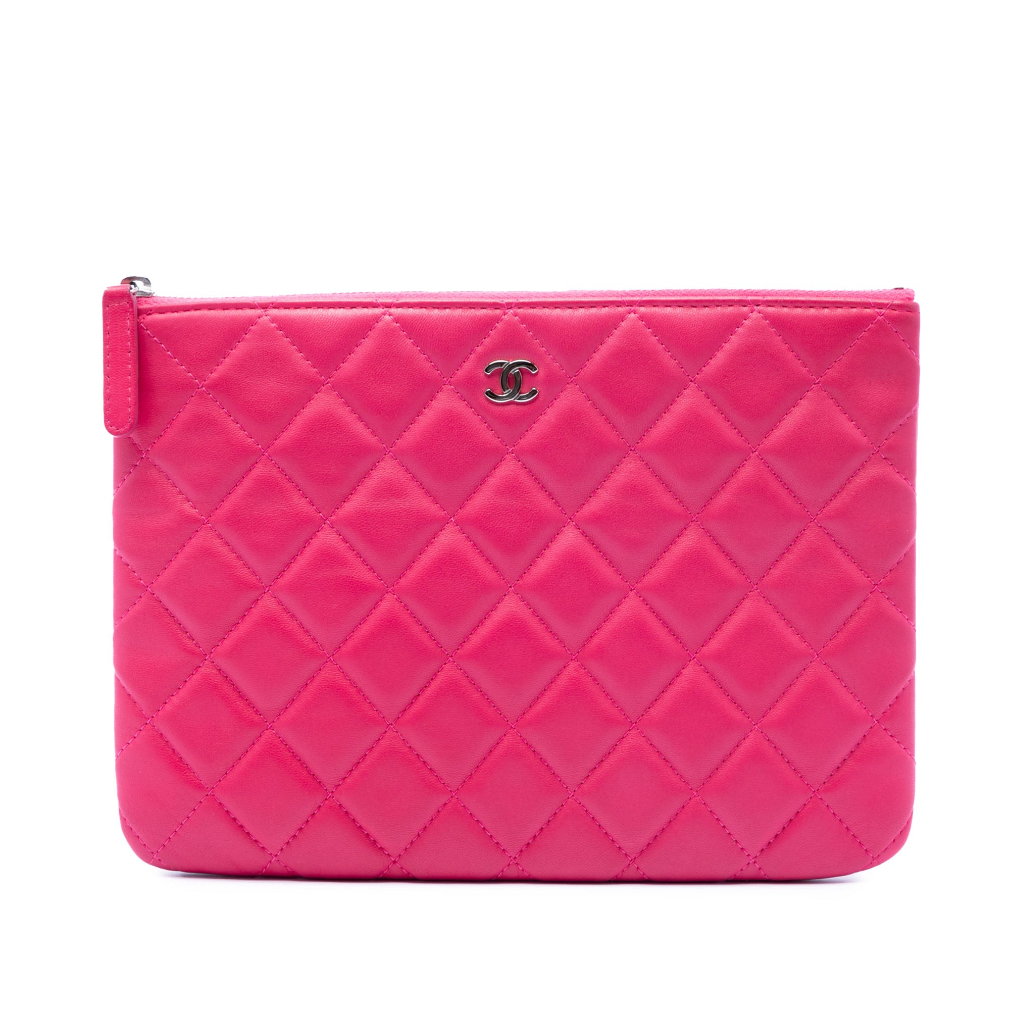 Small Quilted Lambskin O Case Clutch - Image 1