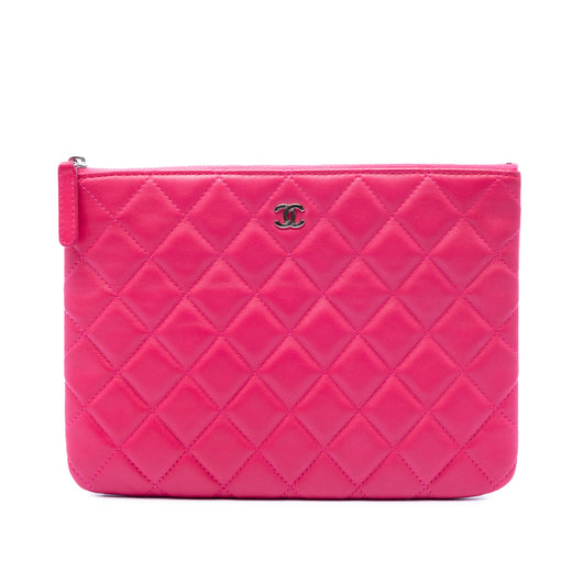 Small Quilted Lambskin O Case Clutch - Image 1