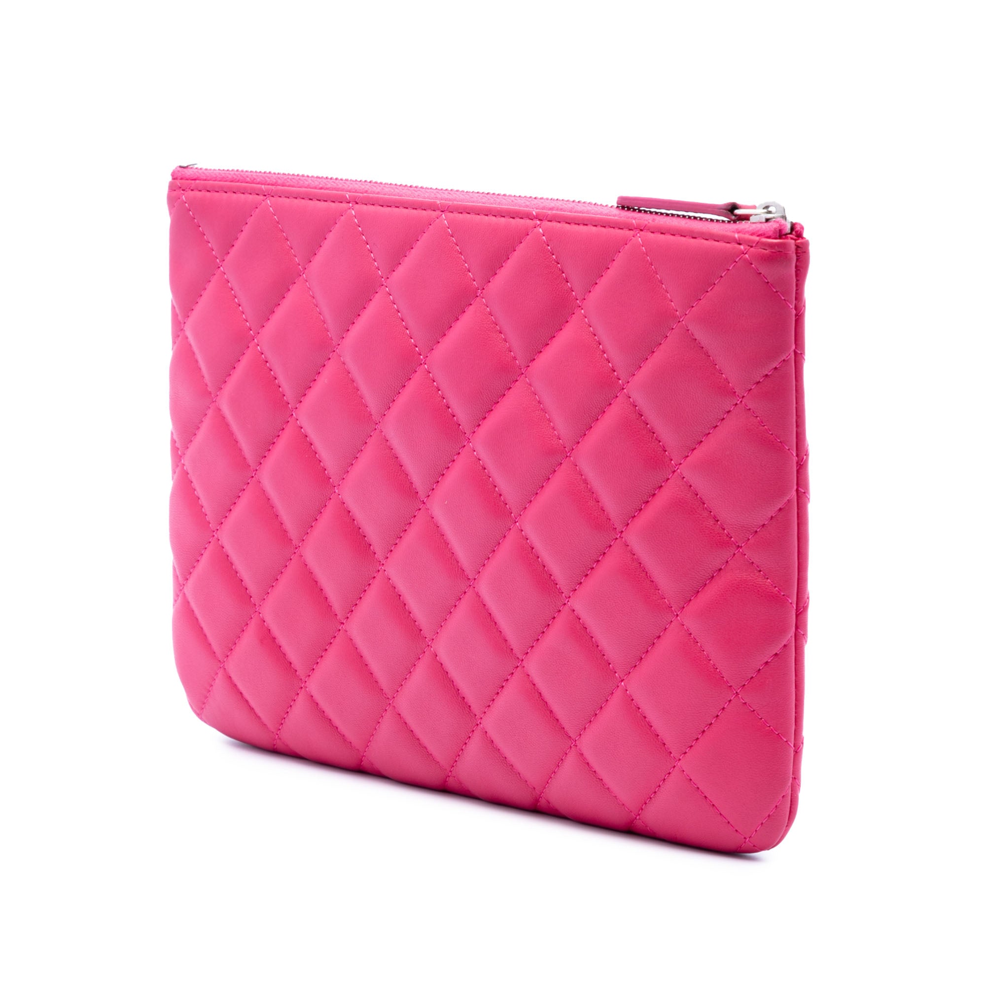 Small Quilted Lambskin O Case Clutch - Image 2
