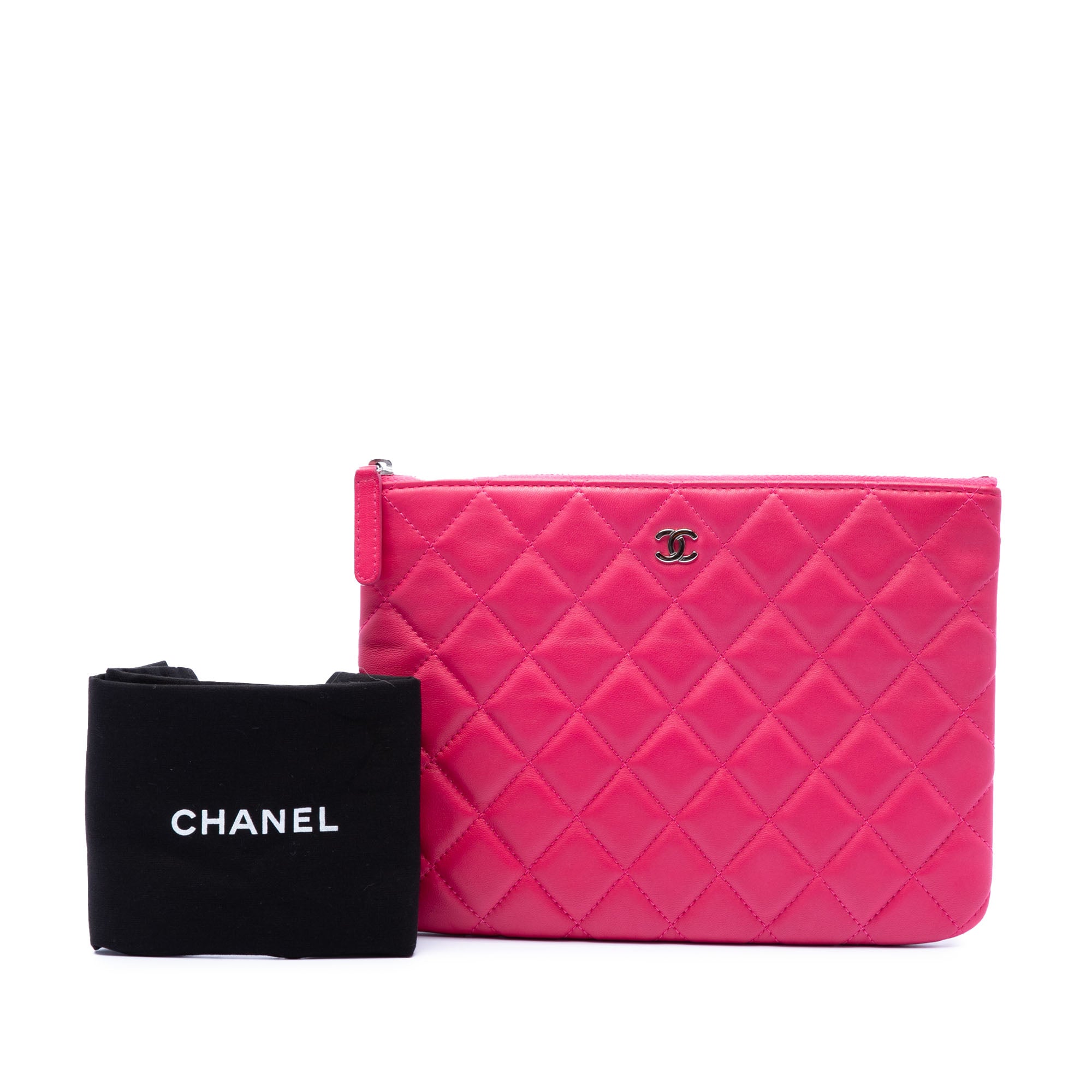 Small Quilted Lambskin O Case Clutch - Image 7