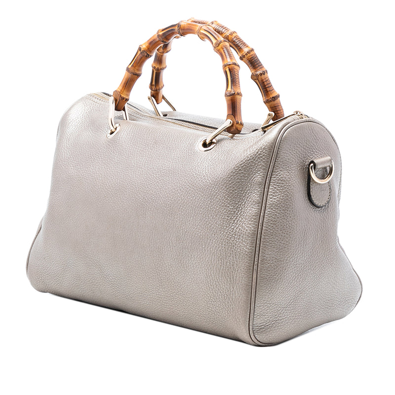 Medium Calfskin Bamboo Shopper Boston Bag - Image 2