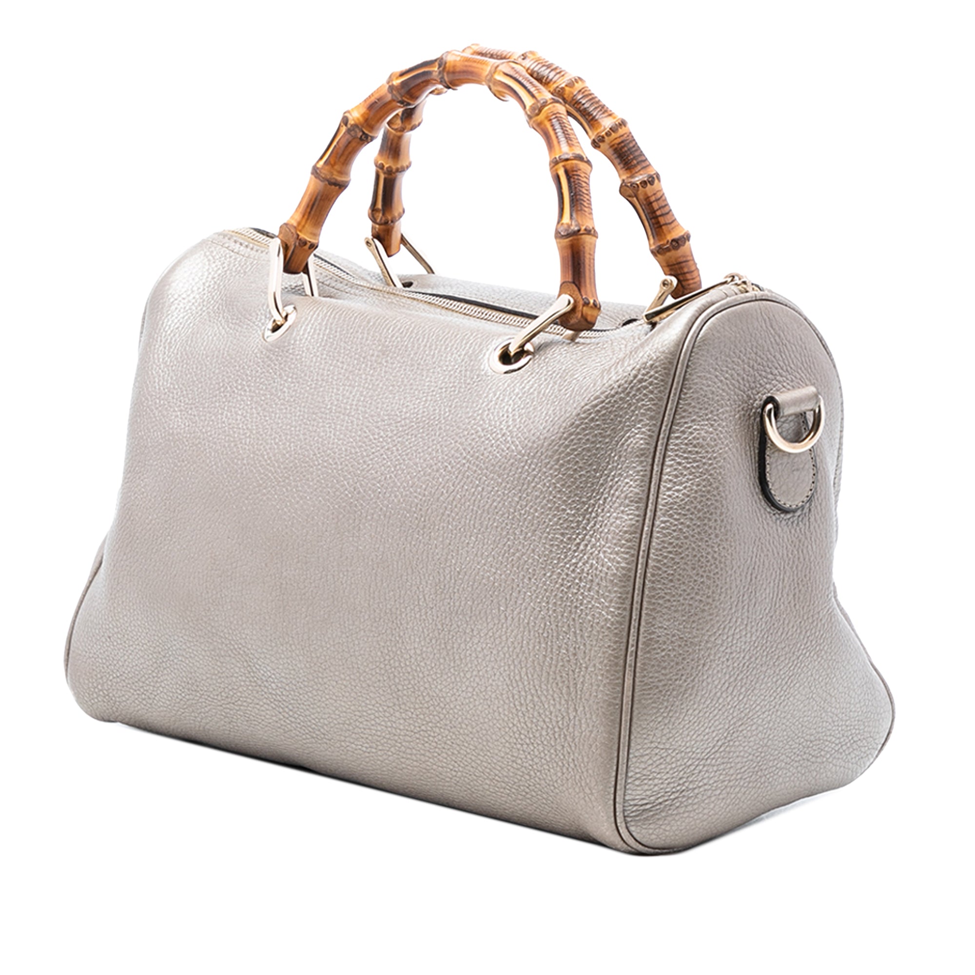 Medium Calfskin Bamboo Shopper Boston Bag - Image 2