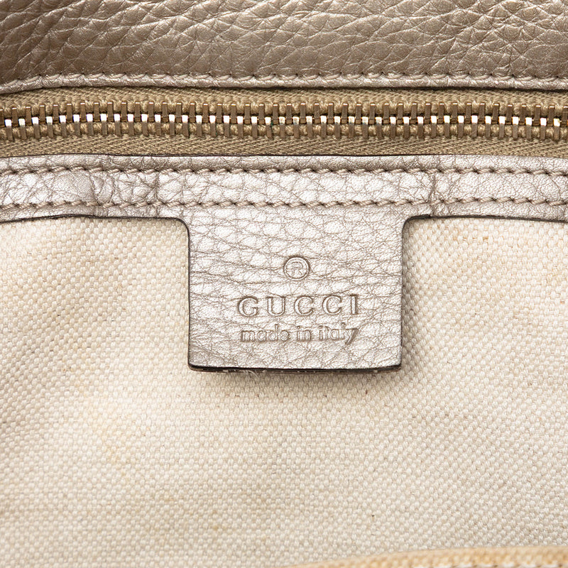 Medium Calfskin Bamboo Shopper Boston Bag - Image 5