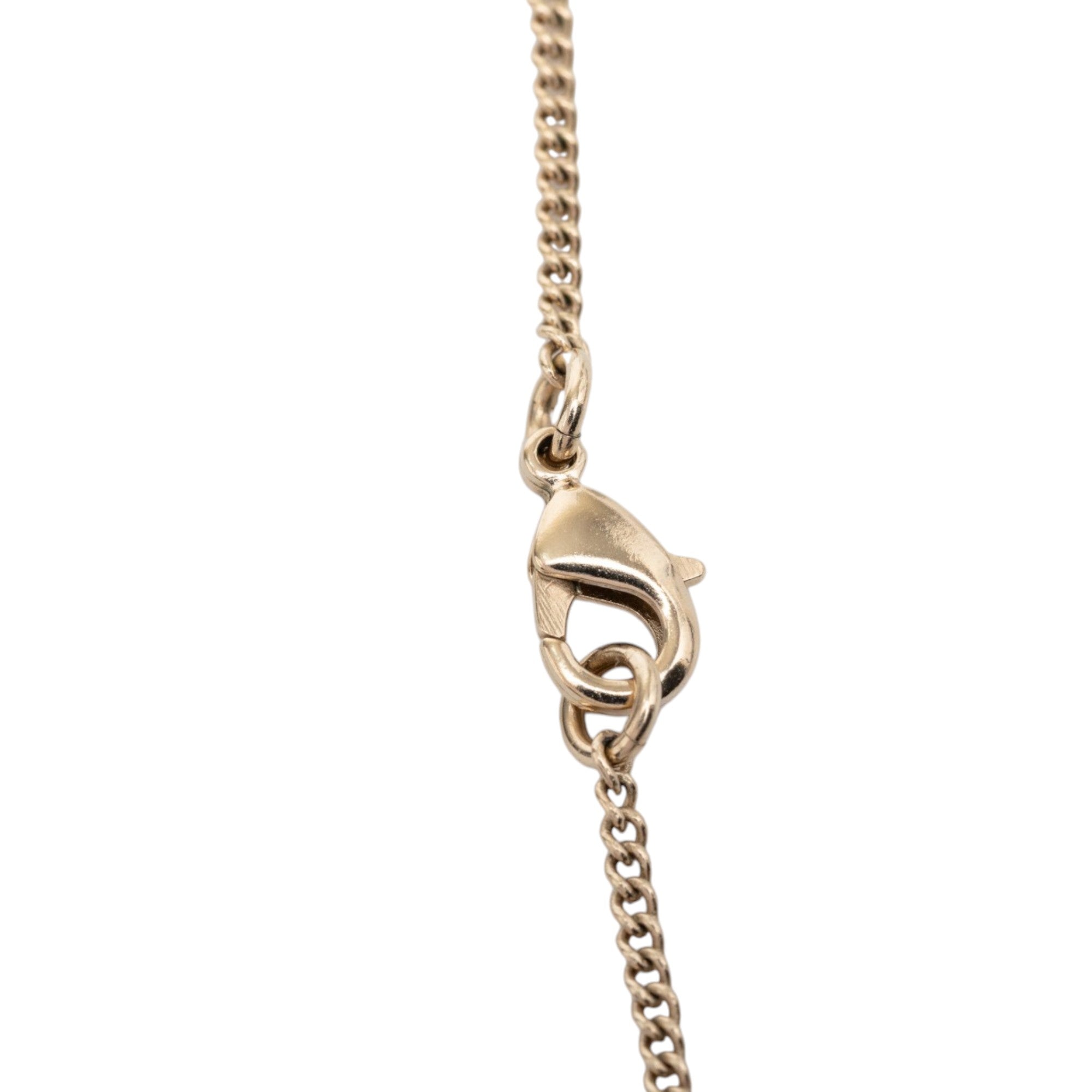 CC Gold Plated Strass Round Pendant Necklace - Image 3
