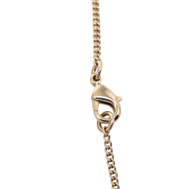 CC Gold Plated Strass Round Pendant Necklace - Image 3