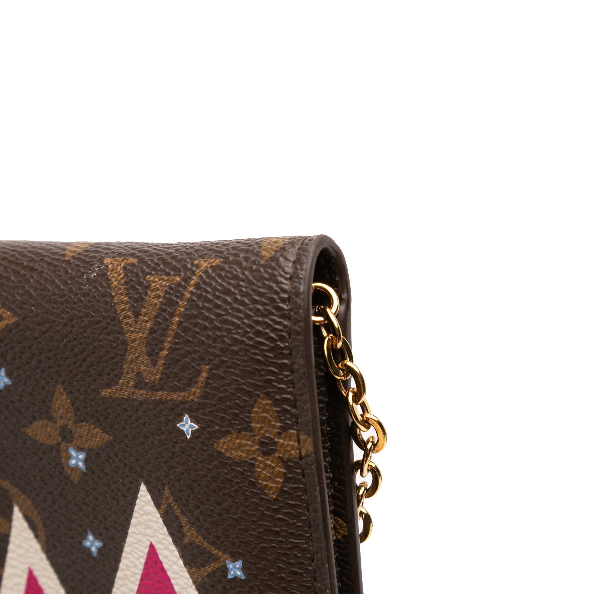 Monogram Christmas Animation Bears on Skis Pochette Weekend Chain Wallet - Image 9