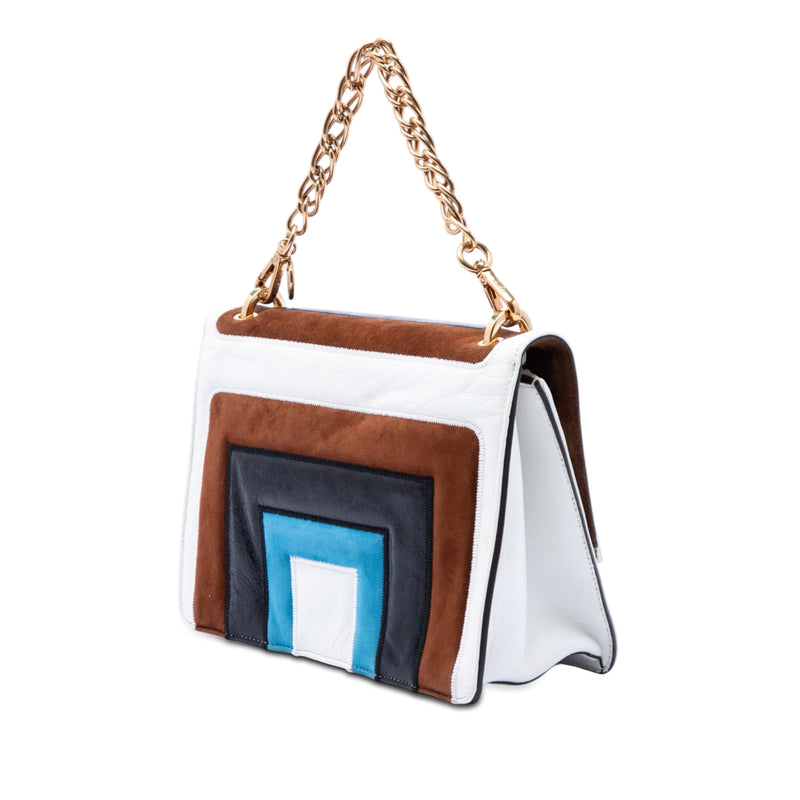 Suede and Leather Kan U Colorblock Satchel - Image 2