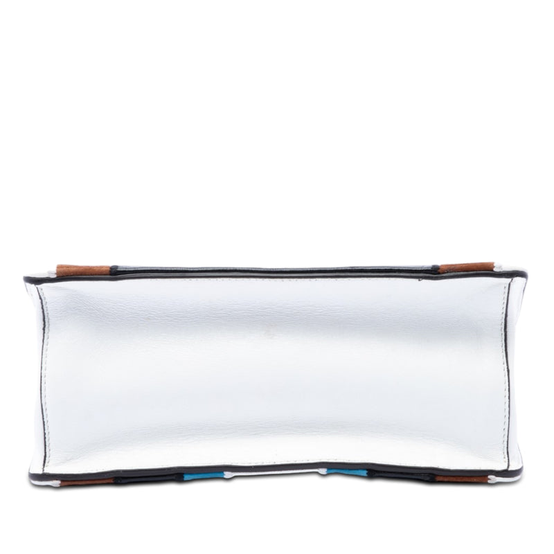 Suede and Leather Kan U Colorblock Satchel - Image 3