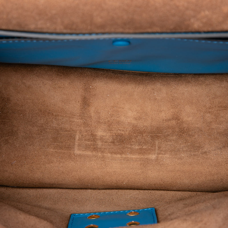 Suede and Leather Kan U Colorblock Satchel - Image 4