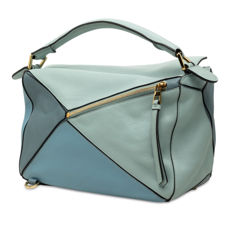 Medium Tricolor Calfskin Puzzle Satchel - Image 2